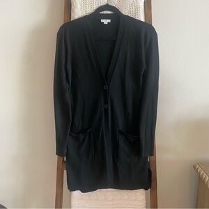 J. Jill black wool blend lightweight knit button up cardigan